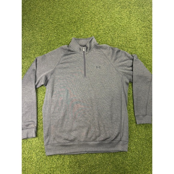 Under Armour Other - Under Armour Coldgear Storm Sweatshirt Mens‎ 2XL Heather Gray Logo Raglan Sleeve